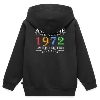 1972 - Jahrgang 1972 - Fantastisch seit 1972 - Kinder Premium Organic Zip Hoodie - Schwarz - Hinten - AI Model Kid Male (0cm)