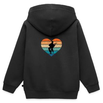Ich liebe Gitarristen mit akustische Gitarre - Kinder Premium Organic Zip Hoodie - Schwarz - Hinten - AI Model Kid Male (0cm)