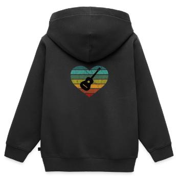 Ich liebe Gitarristen mit akustische Gitarre - Kinder Premium Organic Zip Hoodie - Schwarz - Hinten - AI Model Kid Male (0cm)