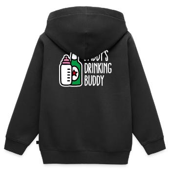 Father Son Baby Birth Best Friends Bottle milk - Kids Premium Organic Zip-up Hoodie - black - Back - AI Model Kid Male (0cm)