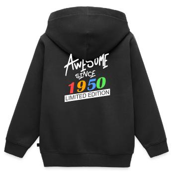 1950 - Born 1950 - Fantastic since 1950 - Kids Premium Organic Zip-up Hoodie - black - Back - AI Model Kid Male (0cm)