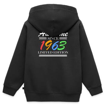 1963 - Born 1963 - Fantastic since 1963 - Kids Premium Organic Zip-up Hoodie - black - Back - AI Model Kid Male (0cm)