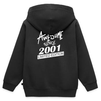 2001 - Jahrgang 2001 - Fantastisch seit 2001 - Kinder Premium Organic Zip Hoodie - Schwarz - Hinten - AI Model Kid Male (0cm)