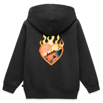wunderbares Blumendesign - Kinder Premium Organic Zip Hoodie - Schwarz - Hinten - AI Model Kid Male (0cm)
