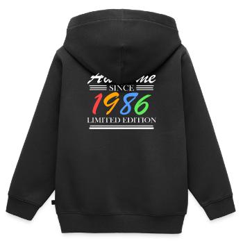 1986 - Jahrgang 1986 - Fantastisch seit 1986 - Kinder Premium Organic Zip Hoodie - Schwarz - Hinten - AI Model Kid Male (0cm)