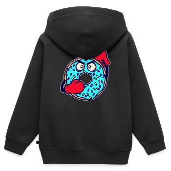 Donut Lecker Süßigkeiten Backen Naschen Kalorien - Kinder Premium Organic Zip Hoodie - Schwarz - Hinten - AI Model Kid Male (0cm)
