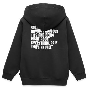 Désolé je suis fabuleux - Sweat Premium à capuche zippé enfant bio - noir - Dos - AI Model Kid Male (0cm)