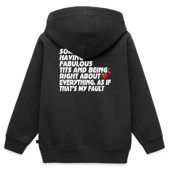 Désolé je suis fabuleux - Sweat Premium à capuche zippé enfant bio - noir - Dos - AI Model Kid Male (0cm)