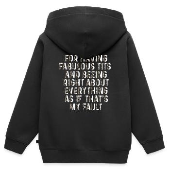 Désolé je suis fabuleux - Sweat Premium à capuche zippé enfant bio - noir - Dos - AI Model Kid Male (0cm)