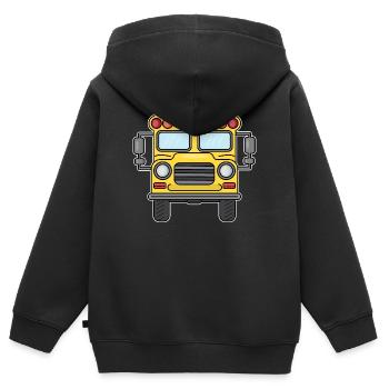 Schulbus - Kinder Premium Organic Zip Hoodie - Schwarz - Hinten - AI Model Kid Male (0cm)