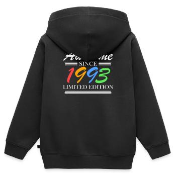 1993 - Jahrgang 1993 - Fantastisch seit 1993 - Kinder Premium Organic Zip Hoodie - Schwarz - Hinten - AI Model Kid Male (0cm)