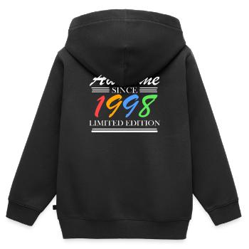 1998 - Jahrgang 1998 - Fantastisch seit 1998 - Kinder Premium Organic Zip Hoodie - Schwarz - Hinten - AI Model Kid Male (0cm)