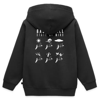Basketball State of Mind - Sweat Premium à capuche zippé enfant bio - noir - Dos - AI Model Kid Male (0cm)