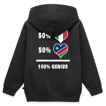 Brilliant Italien und Namibia / Geschenk - Kinder Premium Organic Zip Hoodie - Schwarz - Hinten - AI Model Kid Male (0cm)
