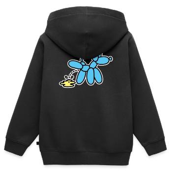 Balloon Artist Funny Balloon Animal Peeing Dog - Kids Premium Organic Zip-up Hoodie - black - Back - AI Model Kid Male (0cm)