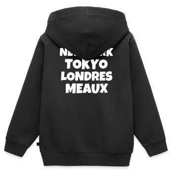 TOKIO, Meaux, Reisen, Reisen - Kinder Premium Organic Zip Hoodie - Schwarz - Hinten - AI Model Kid Male (0cm)