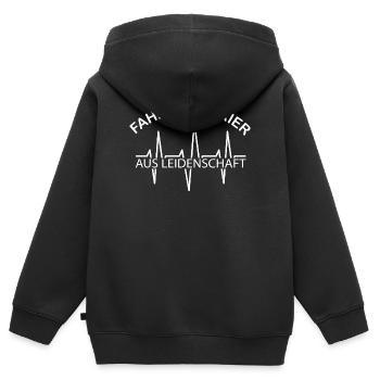 Fahrradkurier Fahrrad Symbol Puls Herzschlag Ekg - Kinder Premium Organic Zip Hoodie - Schwarz - Hinten - AI Model Kid Male (0cm)