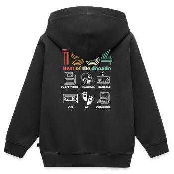 Best of the Decade 1984 - Kids Premium Organic Zip-up Hoodie - black - Back - AI Model Kid Male (0cm)