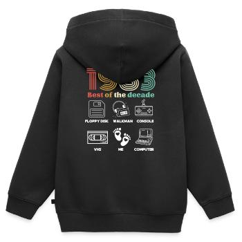 Das Beste des Jahrzehnts 1983 - Geburtstagshumor - Kinder Premium Organic Zip Hoodie - Schwarz - Hinten - AI Model Kid Male (0cm)