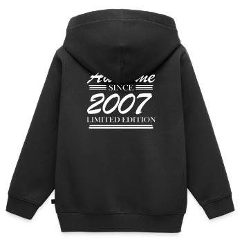 2007 - Vintage 2007 - Fantastic since 2007 - Kids Premium Organic Zip-up Hoodie - black - Back - AI Model Kid Male (0cm)