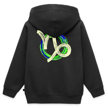Astrologie Sternzeichen Steinbock Galaxie Esoterik - Kinder Premium Organic Zip Hoodie - Schwarz - Hinten - AI Model Kid Male (0cm)