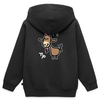 Astronomie Horoscope Capricorne Marées Ésotérisme - Sweat Premium à capuche zippé enfant bio - noir - Dos - AI Model Kid Male (0cm)
