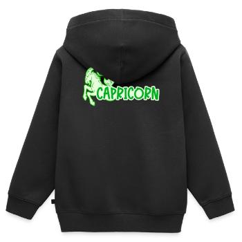Capricorne Ciel Astrologie ésotérique Superstition - Sweat Premium à capuche zippé enfant bio - noir - Dos - AI Model Kid Male (0cm)
