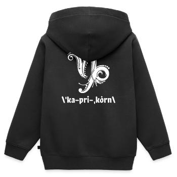 Tierkreis Horoskop Steinbock Galaxie Konstellation - Kinder Premium Organic Zip Hoodie - Schwarz - Hinten - AI Model Kid Male (0cm)