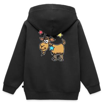 Steinbock Gestirne Esoterik Tierkreis Galaxie - Kinder Premium Organic Zip Hoodie - Schwarz - Hinten - AI Model Kid Male (0cm)