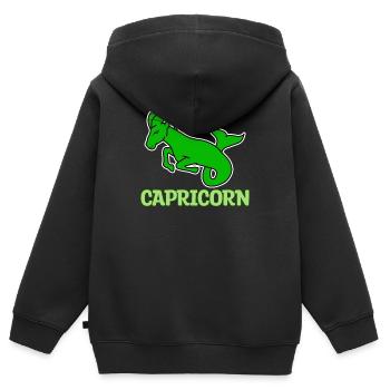 Zodiaque Capricorne Superstition Horoscope Astronomie - Sweat Premium à capuche zippé enfant bio - noir - Dos - AI Model Kid Male (0cm)