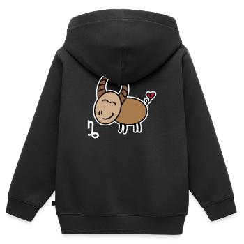 Superstition Cœur Horoscope Capricorne Astronomie - Sweat Premium à capuche zippé enfant bio - noir - Dos - AI Model Kid Male (0cm)