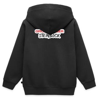 Steinbock Statement Tierkreiszeichen Esoterik - Kinder Premium Organic Zip Hoodie - Schwarz - Hinten - AI Model Kid Male (0cm)
