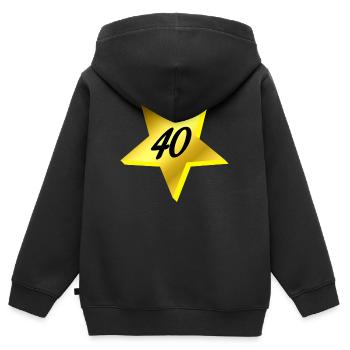 was schenken, 40 sternmotiv - Kinder Premium Organic Zip Hoodie - Schwarz - Hinten - AI Model Kid Male (0cm)
