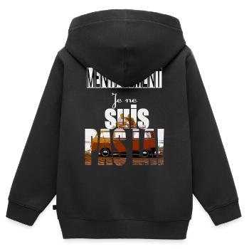 Mentalement je ne suis pas là ! - Sweat Premium à capuche zippé enfant bio - noir - Dos - AI Model Kid Male (0cm)