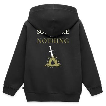 Seelen-Like oder nichts - Kinder Premium Organic Zip Hoodie - Schwarz - Hinten - AI Model Kid Male (0cm)
