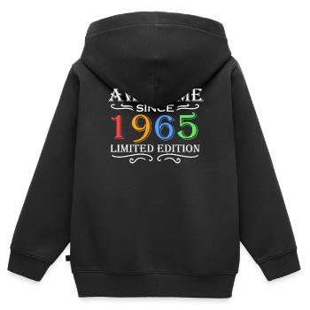 1965 - Jahrgang 1965 - Kinder Premium Organic Zip Hoodie - Schwarz - Hinten - AI Model Kid Male (0cm)