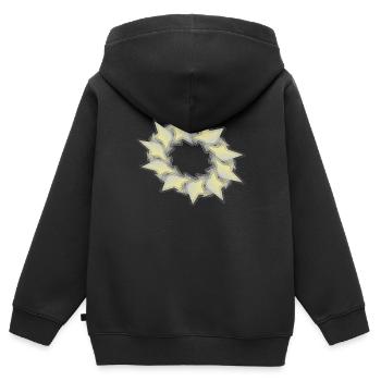 Motif Effet Cercle d’étoiles - Sweat Premium à capuche zippé enfant bio - noir - Dos - AI Model Kid Male (0cm)