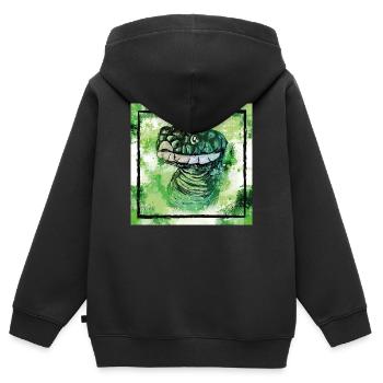 le serpent vert agile, les cadeaux d’animaux - Sweat Premium à capuche zippé enfant bio - noir - Dos - AI Model Kid Male (0cm)