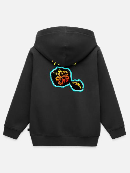 TAHITI - Sweat Premium à capuche zippé enfant bio - noir