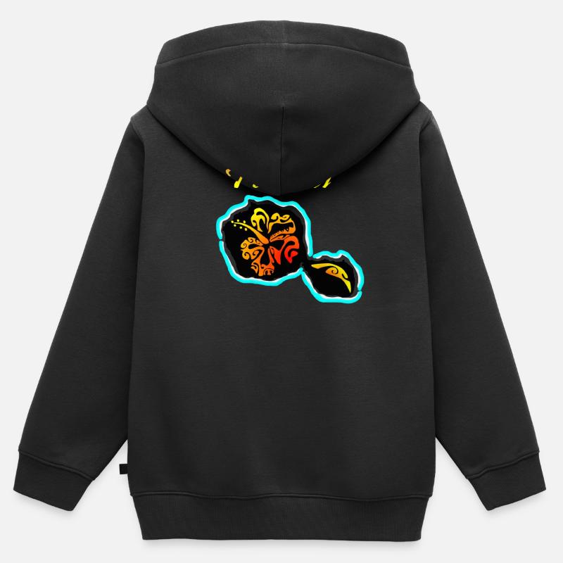 TAHITI - Sweat Premium à capuche zippé enfant bio - noir