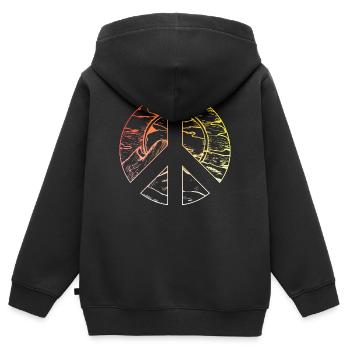 Friedenszeichen Peace Design - Kinder Premium Organic Zip Hoodie - Schwarz - Hinten - AI Model Kid Male (0cm)