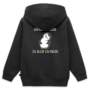 Zoo Süß Tier Pinguin Statement Seevogel - Kinder Premium Organic Zip Hoodie - Schwarz - Hinten - AI Model Kid Male (0cm)