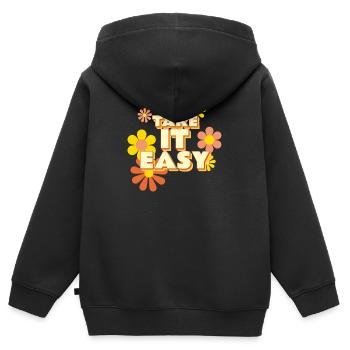Calme-toi - Sweat Premium à capuche zippé enfant bio - noir - Dos - AI Model Kid Male (0cm)