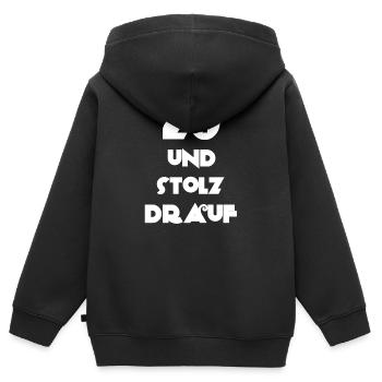 gratulieren, 20 und stolz drauf - Kinder Premium Organic Zip Hoodie - Schwarz - Hinten - AI Model Kid Male (0cm)