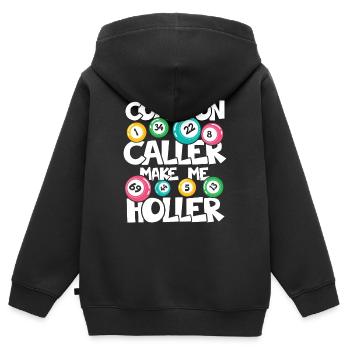 COME ON CALLER MAKE ME HOLLER - Kinder Premium Organic Zip Hoodie - Schwarz - Hinten - AI Model Kid Male (0cm)