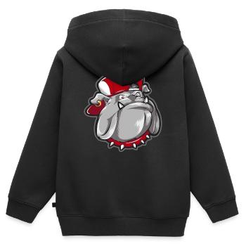 Bulldog Maskottchen Straßengrunge - Kinder Premium Organic Zip Hoodie - Schwarz - Hinten - AI Model Kid Male (0cm)