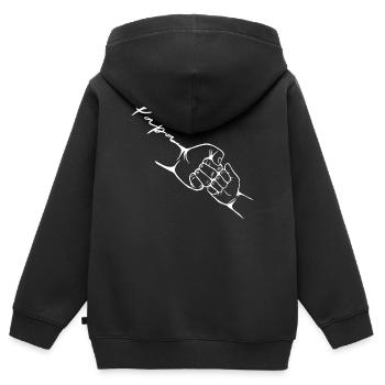 Vater und Sohn Baby Passendes Kleidungsset - Kinder Premium Organic Zip Hoodie - Schwarz - Hinten - AI Model Kid Male (0cm)