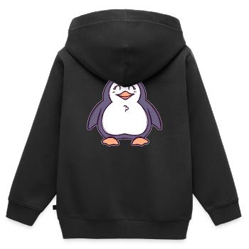 Cool Seabird Sweet Animal Penguin Oiseau Pôle Sud - Sweat Premium à capuche zippé enfant bio - noir - Dos - AI Model Kid Male (0cm)