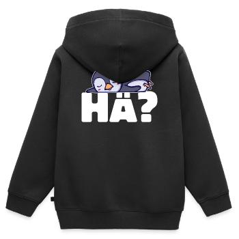 Pinguin Kälte Seevogel Spruch Tier Vogel Arktis - Kinder Premium Organic Zip Hoodie - Schwarz - Hinten - AI Model Kid Male (0cm)