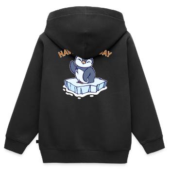 Antarktis Eis Kalt Pinguin Statement Seevogel - Kinder Premium Organic Zip Hoodie - Schwarz - Hinten - AI Model Kid Male (0cm)